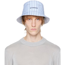 지방시 Givenchy Blue Striped Reversible Bucket Hat 231278M140002