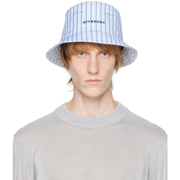 지방시 지방시 Givenchy Blue Striped Reversible Bucket Hat 231278M140002