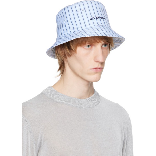 지방시 지방시 Givenchy Blue Striped Reversible Bucket Hat 231278M140002