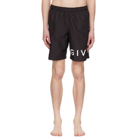 지방시 Givenchy Black Printed Swim Shorts 231278M208003