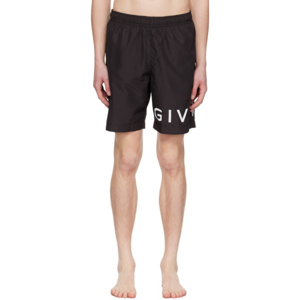 지방시 지방시 Givenchy Black Printed Swim Shorts 231278M208003