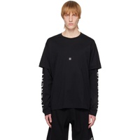 지방시 Givenchy Black Double Layer Long Sleeve T-Shirt 231278M213018
