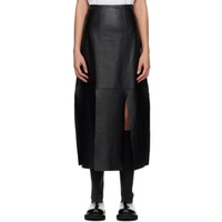 바이 말렌 버거 By Malene Birger Black Lunes Leather Midi Skirt 231295F092002