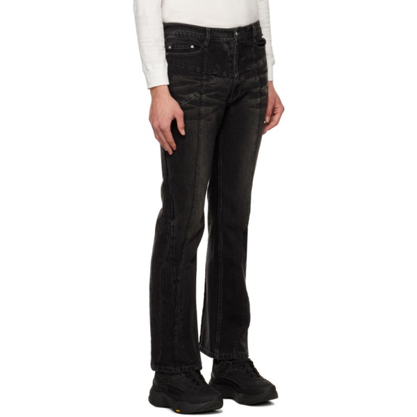  C2H4 Black Stagger Streamline Arch Jeans 231299M186002