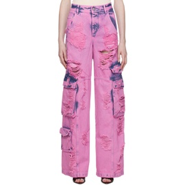 GCDS Pink Ultracargo Jeans 231308F069002