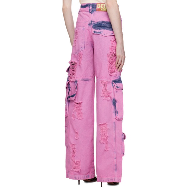  GCDS Pink Ultracargo Jeans 231308F069002