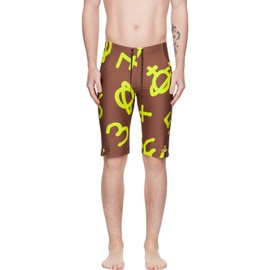 비비안 웨스트우드 Vivienne Westwood Brown Printed Swim Shorts 231314M208007