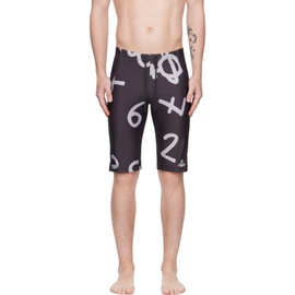 비비안 웨스트우드 Vivienne Westwood Black Printed Swim Shorts 231314M208010