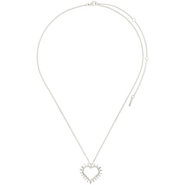 웰던 We11done Silver Spike Heart Necklace 231327F023001