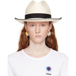 Chloe 오프화이트 Off-White Woody Panama Beach Hat 231338F015001
