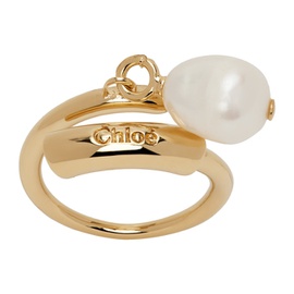 Chloe Gold Pearl Darcey Ring 231338F024003