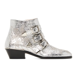 Chloe Silver Susanna Ankle Boots 231338F127001