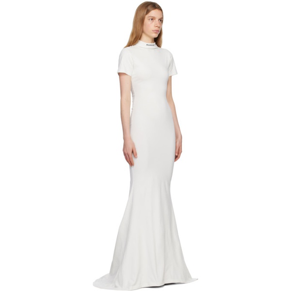 발렌시아가 발렌시아가 Balenciaga White Embroidered Maxi Dress 231342F055003