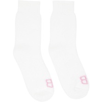 발렌시아가 Balenciaga White BB Homewear Socks 231342F076003