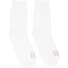발렌시아가 Balenciaga White BB Homewear Socks 231342F076003