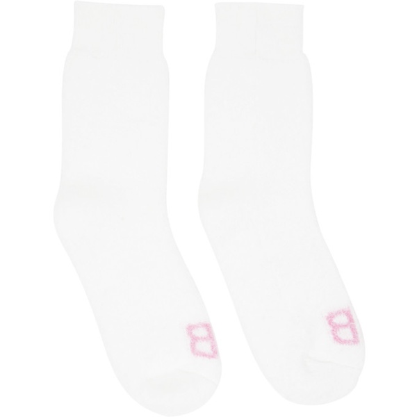 발렌시아가 발렌시아가 Balenciaga White BB Homewear Socks 231342F076003