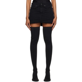 발렌시아가 Balenciaga Black Cut-Off Mini Skirt 231342F090000