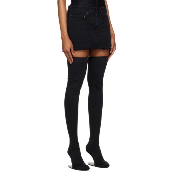 발렌시아가 발렌시아가 Balenciaga Black Cut-Off Mini Skirt 231342F090000