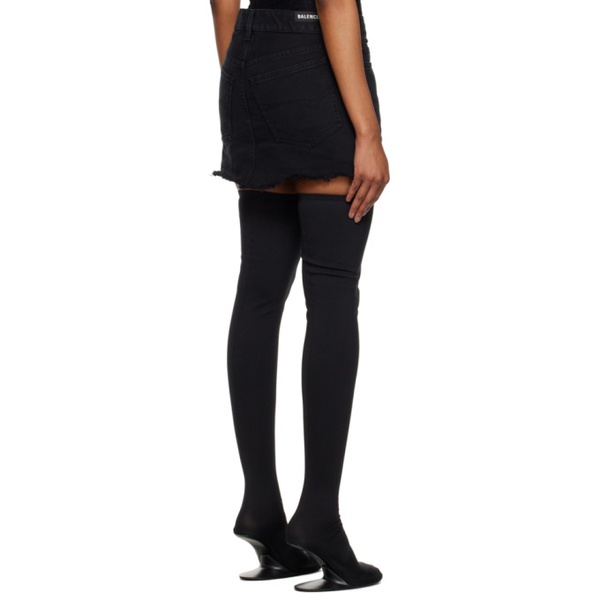 발렌시아가 발렌시아가 Balenciaga Black Cut-Off Mini Skirt 231342F090000