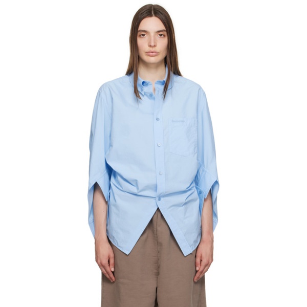 발렌시아가 발렌시아가 Balenciaga Blue Swing Twisted Shirt 231342F109000