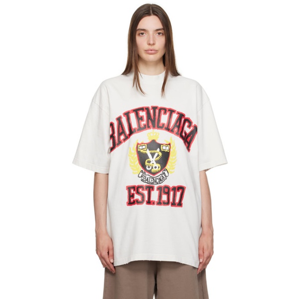 발렌시아가 발렌시아가 Balenciaga 오프화이트 Off-White DIY College T-Shirt 231342F110001