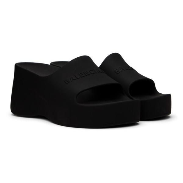 발렌시아가 발렌시아가 Balenciaga Black Chunky Wedge Sandals 231342F124012