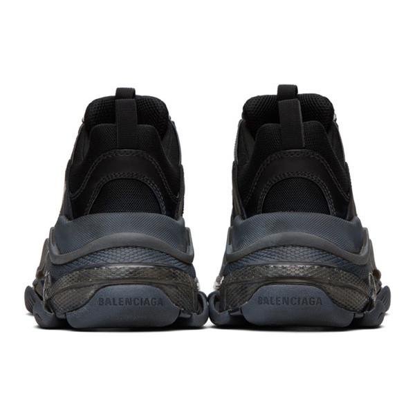 발렌시아가 발렌시아가 Balenciaga Black Triple S Clear Sole Sneakers 231342F128041