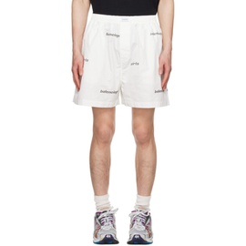 발렌시아가 Balenciaga White Printed Shorts 231342M193005