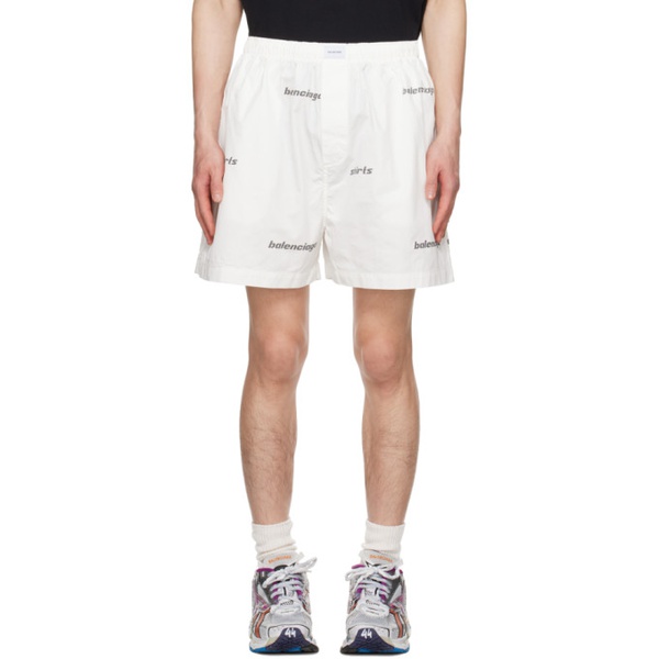 발렌시아가 발렌시아가 Balenciaga White Printed Shorts 231342M193005
