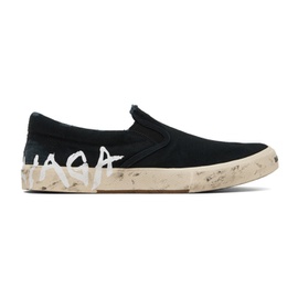 발렌시아가 Balenciaga Black Paris Graffiti Slip-On Sneakers 231342M237005