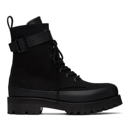 준지 Juun.J Black Lace-Up Ankle Boots 231343F113000