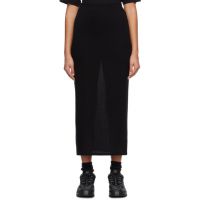 POST ARCHIVE FACTION (PAF) Black Paneled Midi Skirt 231351F092008