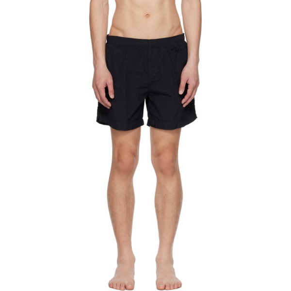  C.P.컴퍼니 C.P. Company Black Garment-Dyed Swim Shorts 231357M208021