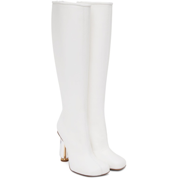  드리스 반 노튼 Dries Van Noten White Cylindrical Heel Boots 231358F115004