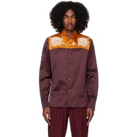 드리스 반 노튼 Dries Van Noten Purple & Orange Embroidered Shirt 231358M192025