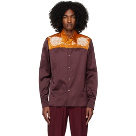 드리스 반 노튼 Dries Van Noten Purple & Orange Embroidered Shirt 231358M192025