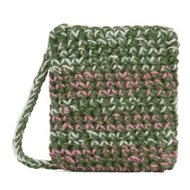니콜라스 데일리 Nicholas Daley Pink & Green Crochet Pouch 231363F045000
