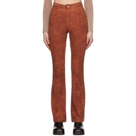 앤더슨벨 Andersson Bell Orange Paneled Faux-Leather Trousers 231375F087002