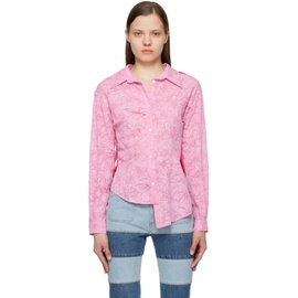 앤더슨벨 Andersson Bell Pink Moeka Combination Shirt 231375F109000