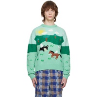 앤더슨벨 Andersson Bell Green Summer Garden Sweater 231375M201000
