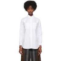 버버리 Burberry White Patterned Shirt 231376F109014