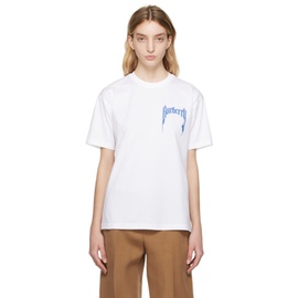 버버리 Burberry White Print T-Shirt 231376F110017