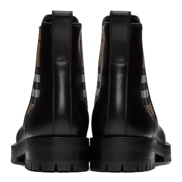 버버리 버버리 Burberry Black Vintage Check Chelsea Boots 231376F113002
