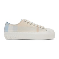 버버리 Burberry Blue & 오프화이트 Off-White Check Sneakers 231376F128012