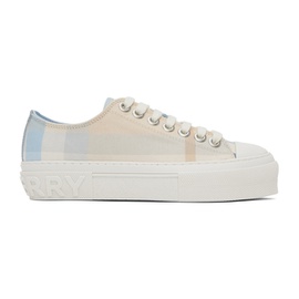 버버리 Burberry Blue & 오프화이트 Off-White Check Sneakers 231376F128012