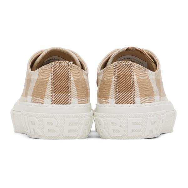 버버리 버버리 Burberry Beige Check Sneakers 231376F128013