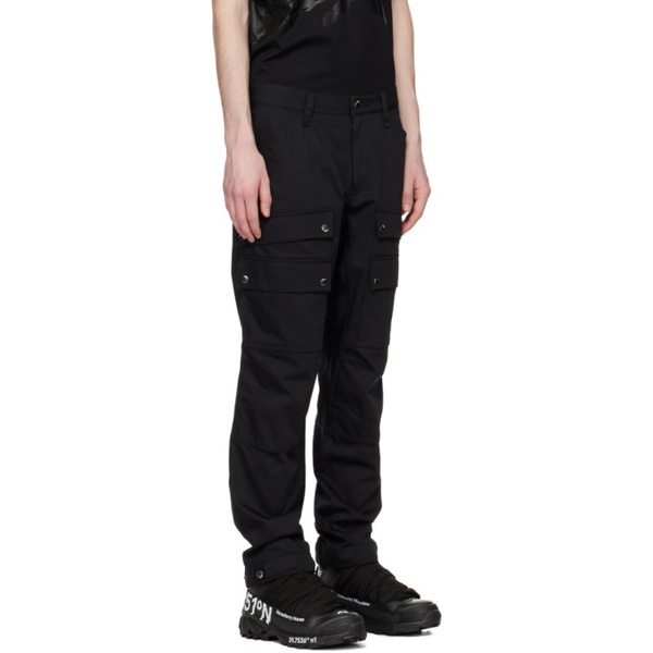 버버리 버버리 Burberry Black Embroidered Cargo Pants 231376M191007