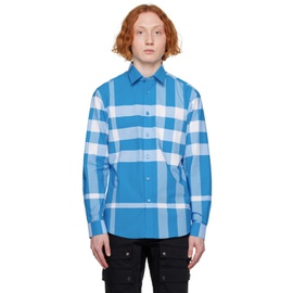 버버리 Burberry Blue Check Shirt 231376M192030