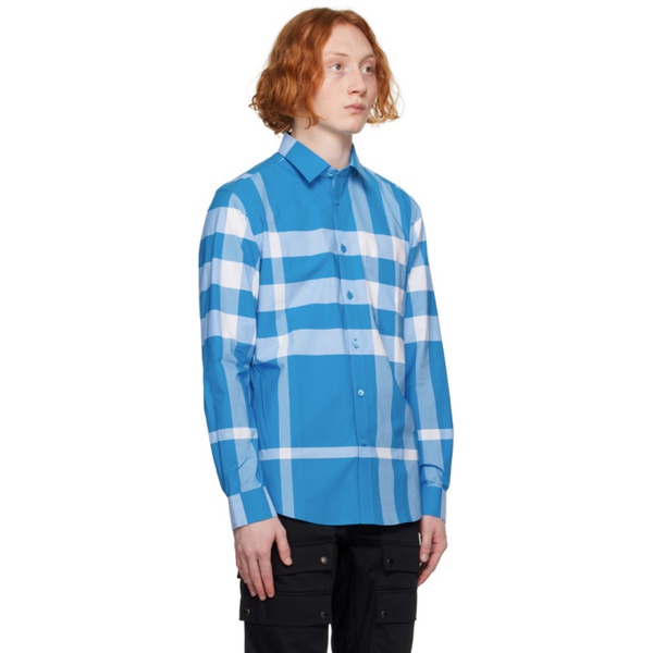 버버리 버버리 Burberry Blue Check Shirt 231376M192030