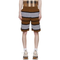 버버리 Burberry Brown Striped Shorts 231376M193013